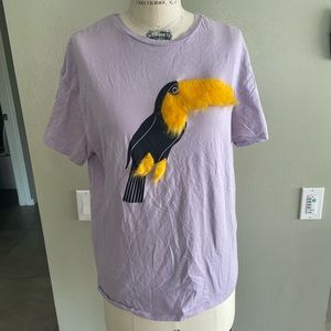 Tee With furry bird from Zara